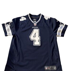Prescott Number 4 NFL Navy and Gray Cowboys Boys Jersey